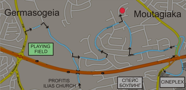 Схема проезда к деревянному храму на месте будущего строительства храма Свят. Николая в Лимассоле